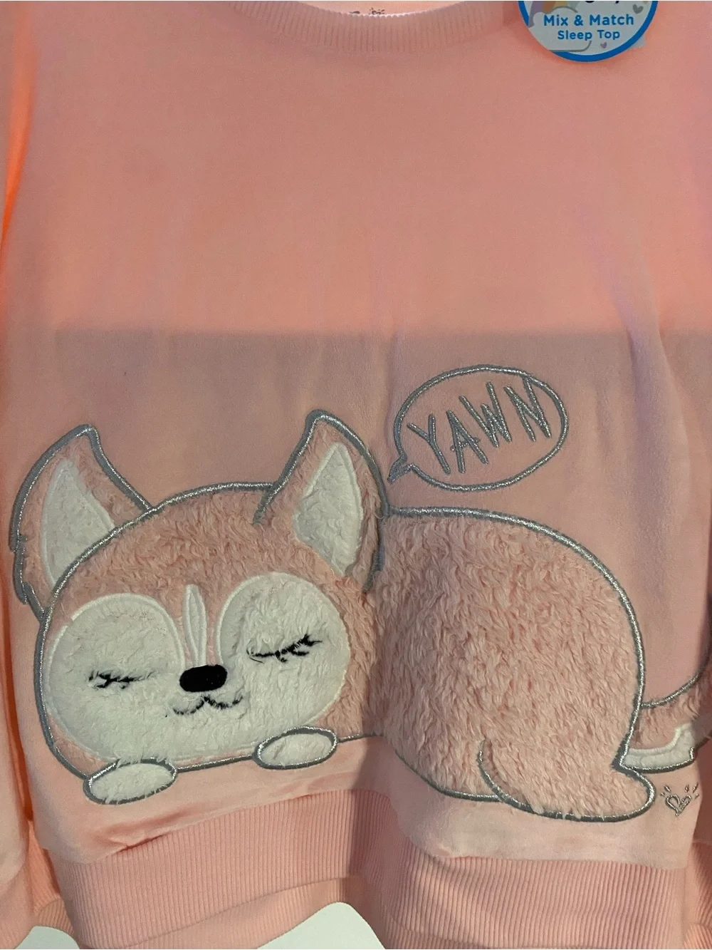 Justice Pink Sleepy Fox Sweatshirt
